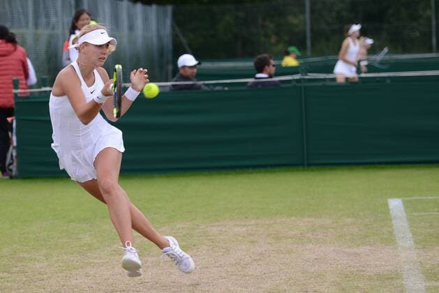 June 26, 2016 - London, England - ANASTASIA POTAPOVA of Russia in her first round match vs. Y. Lee in the Nike Junior International Roehampton tennis tournament. Tennis 2016 - Nike Junior International Roehampton - Day 1 - ZUMAl132