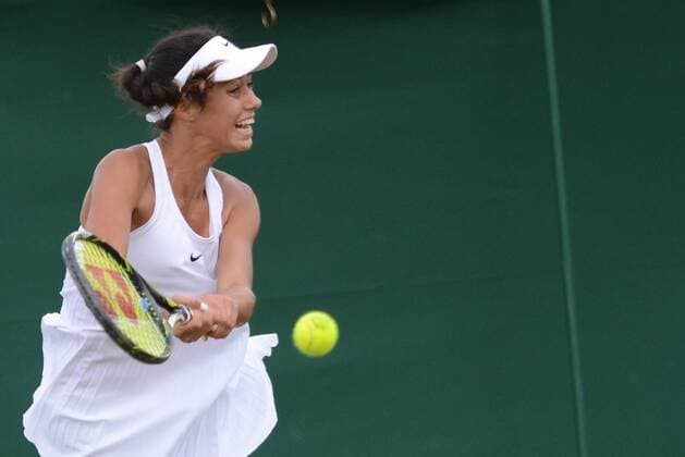 June 26, 2016 - London, England - OLGA DANILOVIC of Serbia in her first round match vs. E. Appleton in the Nike Junior International Roehampton tennis tournament. Tennis 2016 - Nike Junior International Roehampton - Day 1 - ZUMAl132