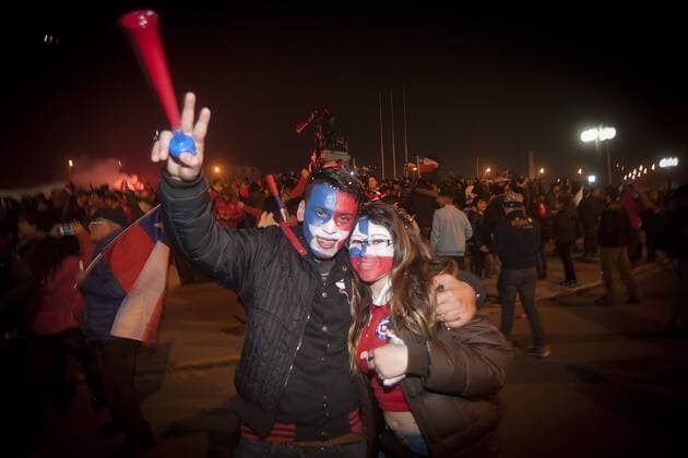 Football, Argentina v Chile. Copa America Centenario Championship 2016. Chile s fans celebrates after the end game against Argentina for Copa America Centenario Championship final match at the Met Life stadium in New Jersey, USA. 26 06 2016 Sergio Pina Photosport Celebraciones por copArgentina v Chile, final Copa America Centenario 2016. 
