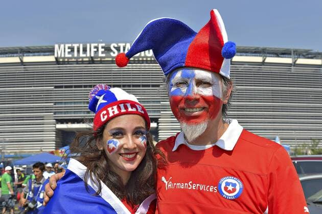 Football, Argentina v Chile. Copa America Centenario Championship 2016. Chile s fans attend to the Copa America Centenario Championship final match against Argentina at the Met Life stadium in New Jersey, USA. 26 06 2016 Argentina v Chile, final Copa America Centenario 2016. 