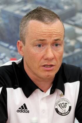 27 06 2016 Hibernians Stadium, Paola, Malta UEFA Champions League First Qualifying Round, First Leg Valletta FC v B36 Torshavn B36 Torshavn head coach Eydun Klakstein speaks during his team s press conference PK Pressekonferenz a day prior to the UEFA Champions League, first qualifying round, first leg match at the Hibernians Stadium in Paola, Malta. Valletta FC v B36 Torshavn - UEFA Champions League 2016 17 VALL_B36_16