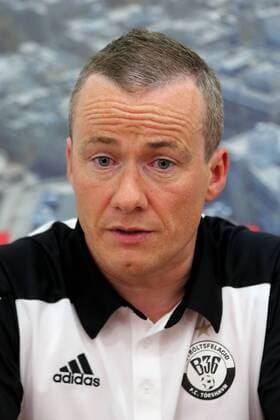 27 06 2016 Hibernians Stadium, Paola, Malta UEFA Champions League First Qualifying Round, First Leg Valletta FC v B36 Torshavn B36 Torshavn head coach Eydun Klakstein speaks during his team s press conference PK Pressekonferenz a day prior to the UEFA Champions League, first qualifying round, first leg match at the Hibernians Stadium in Paola, Malta. Valletta FC v B36 Torshavn - UEFA Champions League 2016 17 VALL_B36_16