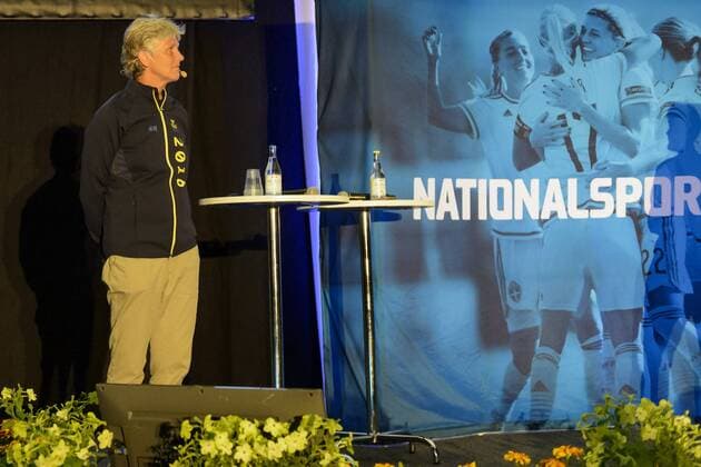 Fußball, Damen, Pia Sundhage - PK Nationalteam Schweden 160628 Sveriges förbundskapten Pia Sundhage under en presskonferens där OS-truppen presenterades den 28 juni 2016 i Halmstad.  Copyright: AndersxBjurö BB160628BB300