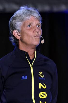 Fußball, Damen, Pia Sundhage - PK Nationalteam Schweden 160628 Sveriges förbundskapten Pia Sundhage under en presskonferens där OS-truppen presenterades den 28 juni 2016 i Halmstad.  Copyright: AndersxBjurö BB160628BB301