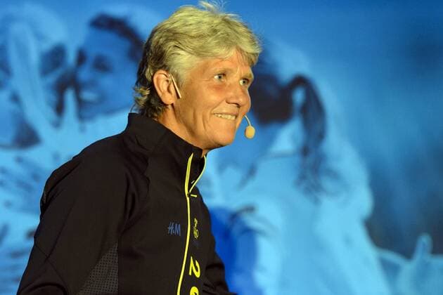 160628 Sveriges förbundskapten Pia Sundhage under en presskonferens där OS-truppen presenterades den 28 juni 2016 i Halmstad.  Copyright: AndersxBjurö BB160628BB402