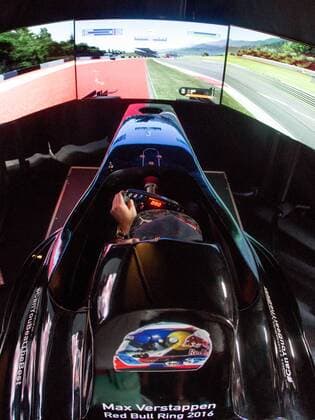 FORMULA 1 - GP of Austria 2016 SPIELBERG,AUSTRIA,30.JUN.16 - MOTORSPORTS, FORMULA 1 - Grand Prix of Austria, Red Bull Ring, preview. Image shows Max Verstappen (NED Red Bull) playing on simulator at Gamezone. GEPAxpictures xMaticxKlansek