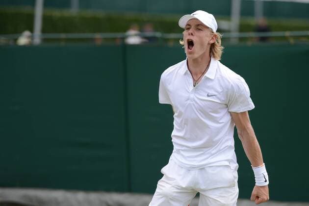 June 30, 2016 - London, England - DENIS SHAPOVALOV of Canada in his semifinal match vs. K. Raisma in the Nike Junior International Roehampton tennis tournament. Tennis 2016 - Nike Junior International Roehampton - Day 5 - ZUMAl132