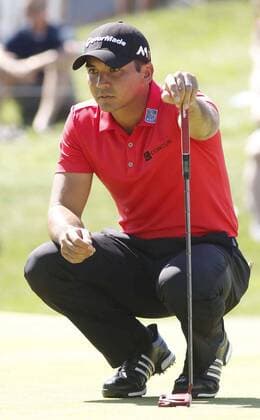 June 30, 2016 - Akron, OH, USA - Jason Day checks the line on a putt on the 17th green during the first round of the Bridgestone Invitational at Firestone Country Club in Akron, Ohio, on Thursday, June 30, 2016. Bridgestone Invitational at Firestone Country Club, first round - ZUMAm67_