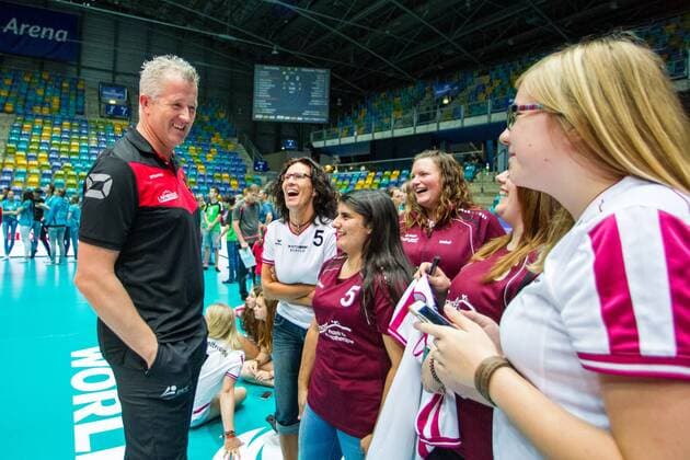 Vital Heynen (Headcoach Trainer Deutschland Germany) talks to spectators spricht mit Zuschauern; FIVB Volleyball World League Group 3 Finals, fraport Arena, Frankfurt (Main) Germany, 20160701: Semifinal Germany vs Chinese Taipei (Deutschland gegen Taiwan) , Frankfurt (Main) Copyright: Wuechner Eibner-Pressefoto EP_NWR