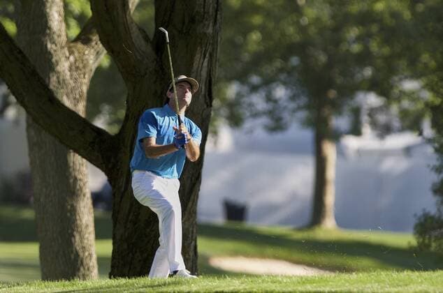 June 30, 2016: Bubba Watson watches his shot from the fairway during the first round of golf at the PGA Golf Herren World Golf Championships Bridgestone Invitational at Firestone Country Club in Akron, Ohio. (Photo by Shelley Lipton Icon Sportswire) GOLF: JUL 30 PGA - World Golf Championships-Bridgestone Invitational - First Round Icon160630084 EDITORIAL USE ONLY