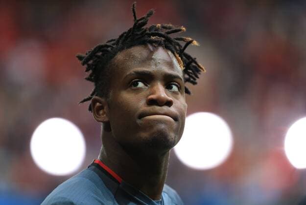 Michy Batshuayi of Belgium warms up during the UEFA European Championship EM Europameisterschaft 2016 match at the Stadium Pierre Mauroy, Lille. Picture date July 01, 2016 Pic DavidxKlein Sportimage Wales vs Belgien Länderspiel Nationalteam EM EURO EDITORIAL USE ONLY. No use with unauthorised audio, video, data, fixture lists, club league logos or live services. Online in-match use limited to 120 images, no video emulation. No use in betting, games or single club league player publications.