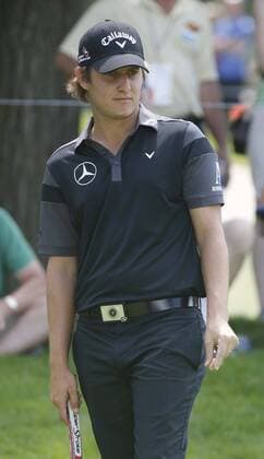 July 1, 2016 - Akron, OH, USA - Emiliano Grillo watches his putt miss birdie on the 10th green during the second round of the Bridgestone Invitational at Firestone Country Club Friday, July 1, 2016, in Akron, Ohio. Bridgestone Invitational - ZUMAm67_