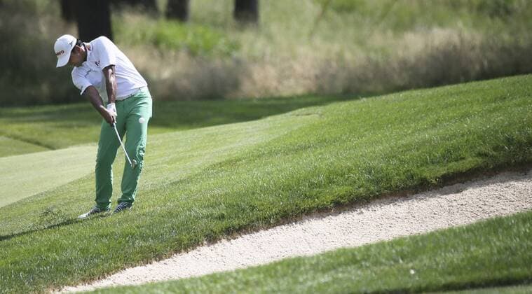 July 1, 2016 - Akron, OH, USA - Anirban Lahiri hits his second shot on the 16th hole during the second round of the Bridgestone Invitational at Firestone Country Club on Friday, July 1, 2016, in Akron, Ohio. Bridgestone Invitational - ZUMAm67_