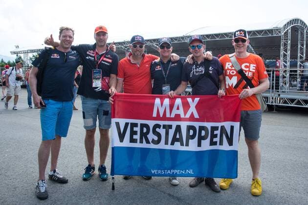 FORMULA 1 - GP of Austria 2016 SPIELBERG,AUSTRIA,02.JUL.16 - MOTORSPORTS, FORMULA 1 - Grand Prix of Austria, Red Bull Ring, qualifying. Image shows the fans of Max Verstappen (NED Red Bull). GEPAxpictures xMaticxKlansek