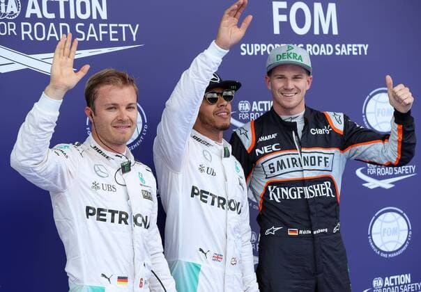 Bilder des Tages - SPORT FORMULA 1 - GP of Austria 2016 SPIELBERG,AUSTRIA,02.JUL.16 - MOTORSPORTS, FORMULA 1 - Grand Prix of Austria, Red Bull Ring, qualifying. Image shows Nico Rosberg (GER Mercedes GP), Lewis Hamilton (GBR Mercedes GP) and Nico Huelkenberg (GER Force India). GEPAxpictures xChristianxWalgram