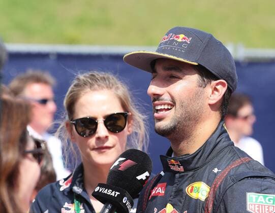 FORMULA 1 - GP of Austria 2016 SPIELBERG,AUSTRIA,02.JUL.16 - MOTORSPORTS, FORMULA 1 - Grand Prix of Austria, Red Bull Ring, qualifying. Image shows Daniel Ricciardo (AUS Red Bull) during an interview. GEPAxpictures xHansxOberlaender
