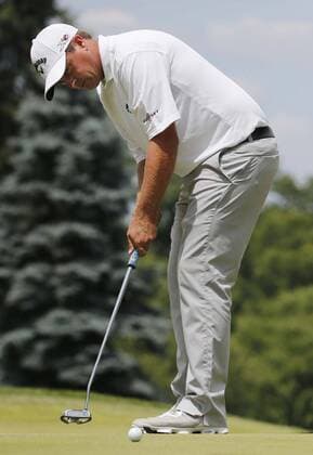 July 2, 2016 - Akron, OH, USA - Brian Stuard putts on the 4th hole during the third round of the Bridgestone Invitational at Firestone Country Club in Akron, Ohio, on Saturday, July 2, 2016. Bridgestone Invitational, third round - ZUMAm67_