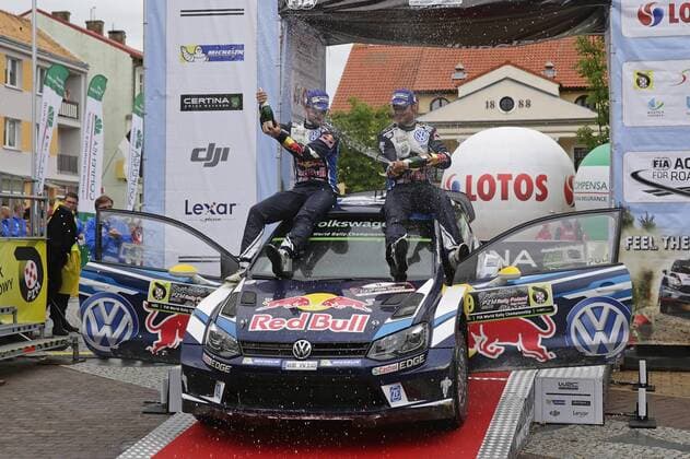 Andreas Mikkelsen (NOR), Anders Jaeger (NOR) Volkswagen Polo R WRC Motorsport Rallye WM (2016) WRC Rally Poland 2016 Rally Poland 2016
