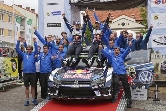 Andreas Mikkelsen (NOR), Anders Jaeger (NOR) Volkswagen Polo R WRC Motorsport Rallye WM (2016) WRC Rally Poland 2016 Rally Poland 2016