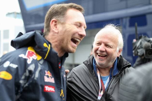 FORMULA 1 - GP of Austria 2016 SPIELBERG,AUSTRIA,03.JUL.16 - MOTORSPORTS, FORMULA 1 - Grand Prix of Austria, Red Bull Ring. Image shows team principal Christian Horner (Red Bull Racing) and Norbert Vettel (father of Sebastian Vettel). GEPAxpictures xDanielxGoetzhaber