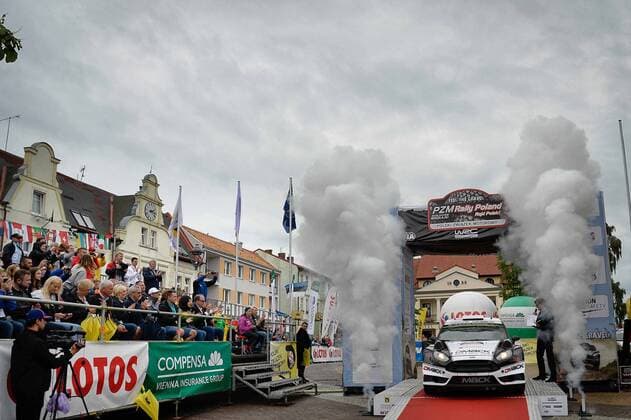Podium Ott Tanak (EST) - Raigo Molder (EST) - Ford Fiesta RS WRC Motorsport Rallye WM MOTORSPORT, Polen-Rallye - WRC - 03 07 2016 