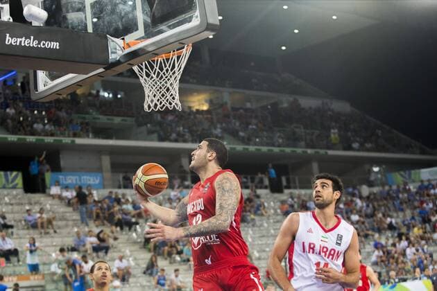 July 5, 2016 - Turin, Italy - The mexican power forward Hector Hernandez drives to the basket in the match between Mexico and Iran at 2016 FIBA Olympic Qualifying Tournament in Turin, Italy on July 5, 2016. FIBA Qualifying Tournament: Mexico v Iran  - ZUMAn230