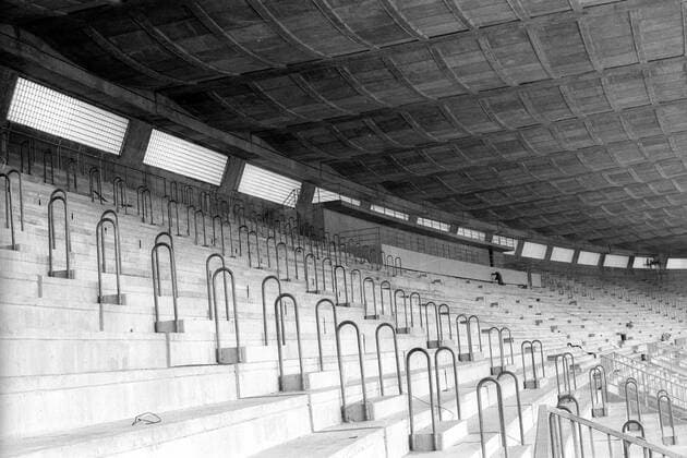 Fußball, Stadiongeschichte Fortuna Düsseldorf Baustelle Rheinstadion Düsseldorf, Heimspielstätte der Düsseldorfer Fortuna