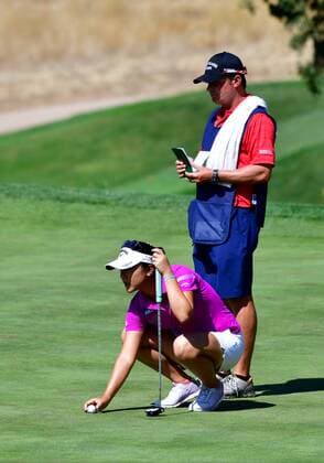 07 July 16: Lydia Ko lines up a putt during the US Women s Open at CordeValle Golf Club in San Martin, CA. (Photo by Rob Sirota Icon Sportswire) GOLF: JUL 07 LPGA Golf Damen - U.S. Women s Open - First Round Icon16070726411 EDITORIAL USE ONLY