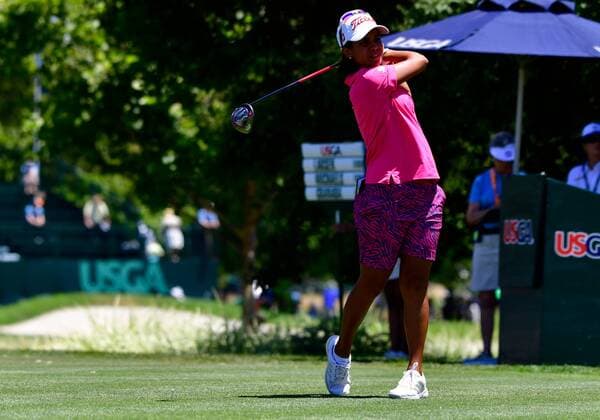 07 July 16: Julieta Granada tees of on 10 during the US Women s Open at CordeValle Golf Club in San Martin, CA. (Photo by Rob Sirota Icon Sportswire) GOLF: JUL 07 LPGA Golf Damen - U.S. Women s Open - First Round Icon16070718341 EDITORIAL USE ONLY