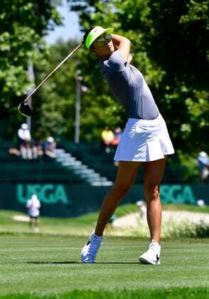 07 July 16: Michelle Wie tees off on 10 during the US Women s Open at CordeValle Golf Club in San Martin, CA. (Photo by Rob Sirota Icon Sportswire) GOLF: JUL 07 LPGA Golf Damen - U.S. Women s Open - First Round Icon16070719721 EDITORIAL USE ONLY