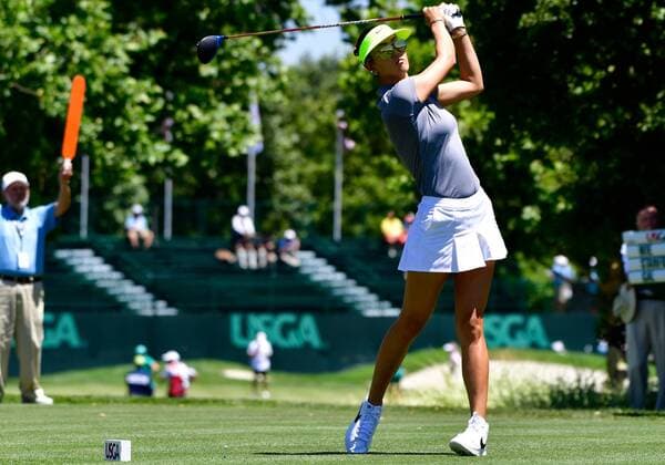 07 July 16: Michelle Wie tees off on 10 during the US Women s Open at CordeValle Golf Club in San Martin, CA. (Photo by Rob Sirota Icon Sportswire) GOLF: JUL 07 LPGA Golf Damen - U.S. Women s Open - First Round Icon16070719741 EDITORIAL USE ONLY