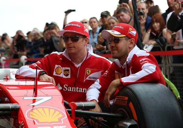 Kimi Raiikkoenen, Sebastian Vettel, Scuderia Ferrari, formula 1 GP, Great Britain in Silverstone 08.07.2016 Photo:mspb Jerry Andre Kimi Raiikkoenen, Sebastian Vettel, formula 1 GP, Great Britain