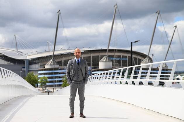 Pep Guardiola is unveiled as the new manager of Manchester City at the Etihad Stadium, Manchester. Picture date July 8th, 2016 Pic Matt McNulty Sportimage EDITORIAL USE ONLY. No use with unauthorised audio, video, data, fixture lists, club league logos or live services. Online in-match use limited to 120 images, no video emulation. No use in betting, games or single club league player publications.