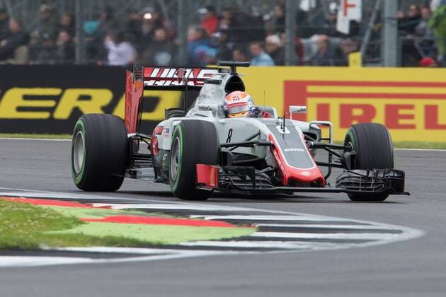 09.07.2016. Silverstone, Northants, England. Formula One British Grand Prix Qualifying on a damp circuit. Haas F1 Team driver Romain Grosjean. xTimxWilliamsx  ActionPlus11759828