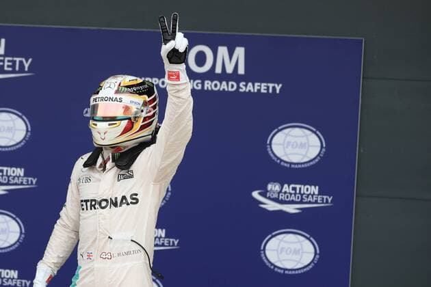 09.07.2016. Silverstone, Northants, England. Formula One British Grand Prix Qualifying on a damp circuit. Mercedes AMG Petronas W07 Hybrid & x2013; Lewis Hamilton take pole at Silverstone xLeannexBoonx  ActionPlus11759962