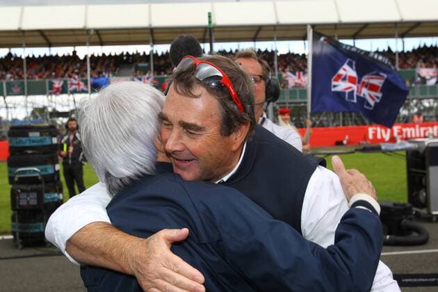 British Grand Prix, Silverstone 07 - 10 July 2016 10.07.2016 - Race, Bernie Ecclestone (GBR), President and CEO of FOM and Nigel Mansell 