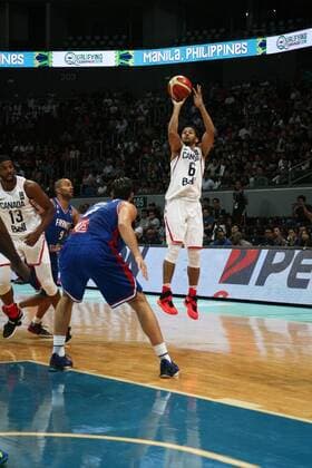 July 10, 2016 - Philippines - France and Canada battled at the Mall of Asia Arena in Pasay City for the FIBA Olympic Qualifying Tournament. France advances to the Olympics by winning the last slot of the qualifying tournament with 83 points versus CanadaÃ¢â‚¬â ¢s 74. World News - July 10, 2016 - ZUMAs166
