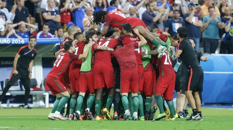 Paris, Fußball EM 2016 , Finale Portugal vs. Frankreich , Jubel Portugal