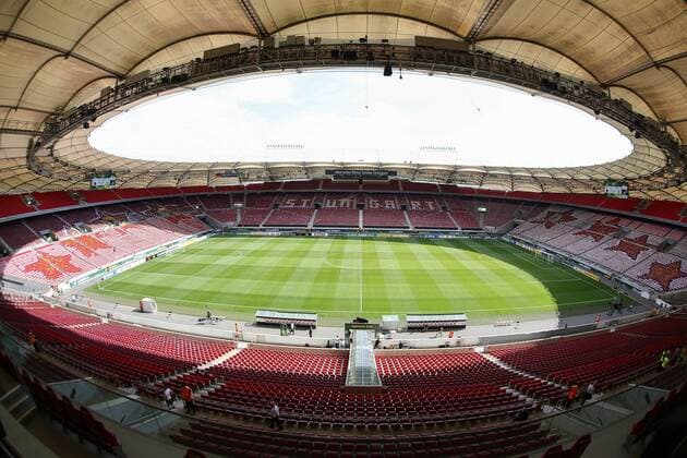 11.07.2016, xjfx, Fussball Europameisterschaft 2016 U19 (U 19), Deutschland - Italien, emspor v.l. Innenansicht Mercedes-Benz Arena, Gegentribüne Stuttgart