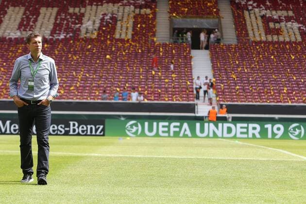 11.07.2016, xjfx, Fussball Europameisterschaft 2016 U19 (U 19), Deutschland - Italien, emspor v.l. Trainer Guido Streichsbier (Deutschland),FREISTELLER Stuttgart