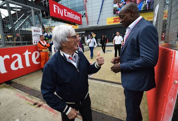Bernie Ecclestone, Frank Bruno, formula 1 GP, Great Britain in Silverstone 10.07.2016 Photo:mspb Jerry Andre Bernie Ecclestone, Frank Bruno, formula 1 GP, Great Britain