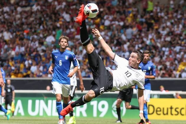 11.07.2016, xjfx, Fussball Europameisterschaft 2016 U19 (U 19), Deutschland - Italien, emspor v.l. Max Besuschkow (Deutschland), Aktion Stuttgart