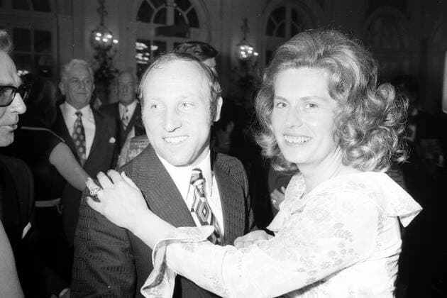 Uwe Seelers Abschiedsparty 1972 in Hamburg, Uwe Seeler tanzt mit seiner Frau Ilka