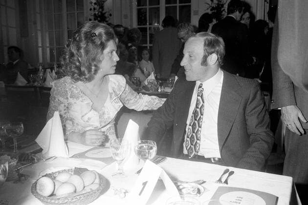 Uwe Seelers Abschiedsparty 1972 in Hamburg, Uwe Seeler und seine Frau Ilka