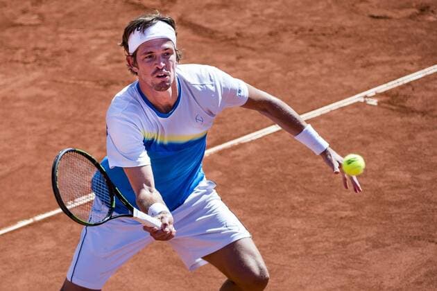 160712 Christian Lindell, Sverige under tennismatchen under dag 3 Swedish Open 12 juli 2016 i Bastad.  Copyright: MathildaxAhlberg BB160712MA024