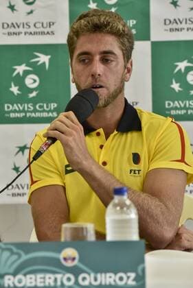 Copa Davis Brasil X Equador Roberto Quiroz player of the Ecuadorian team durente training for matches between BRAZIL ECUADOR X-evaluated by the American Zonal I Davis Cup at the Arena Minas Tennis Club in Belo Horizonte on the afternoon of Tuesday. x1159832x  Mour?oxPanda