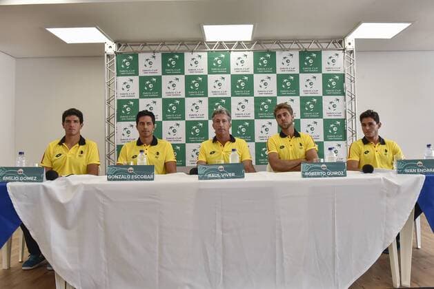 Copa Davis Brasil X Equador Ecuadorean team during a press before the matches between BRAZIL ECUADOR X-evaluated by the American Zonal I Davis Cup at the Arena Minas Tennis Club in Belo Horizonte on the afternoon of Tuesday. x1159864x  Mour?oxPanda