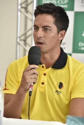 Copa Davis Brasil X Equador Gonzalo Escobar player of the Ecuadorian team durente training for matches between BRAZIL ECUADOR X-evaluated by the American Zonal I Davis Cup at the Arena Minas Tennis Club in Belo Horizonte on the afternoon of Tuesday. x1159865x  Mour?oxPanda