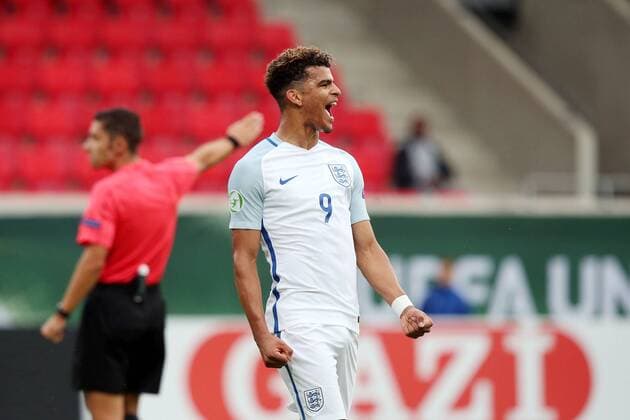 Dominic Solanke ( England ) nach dem 0:2, Frankreich vs England, U-19-Fussball-Europameisterschaft 2016 , Fussball, 12.07.2016, Heidenheim Copyright: Langer Eibner-Pressefoto EP_HLR