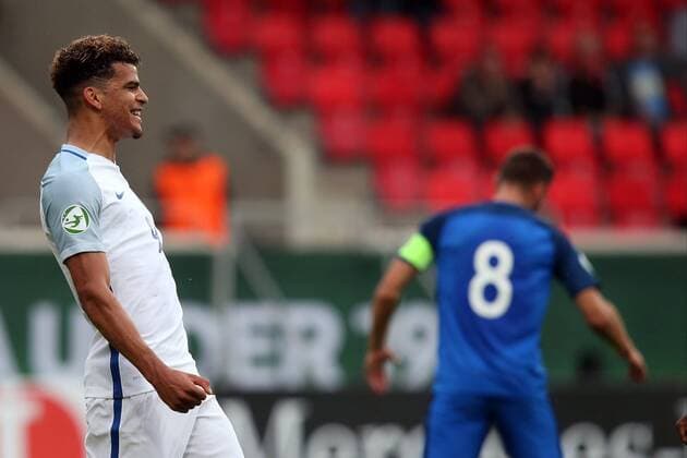 Dominic Solanke ( England ) nach dem 0:2, Frankreich vs England, U-19-Fussball-Europameisterschaft 2016 , Fussball, 12.07.2016, Heidenheim Copyright: Langer Eibner-Pressefoto EP_HLR